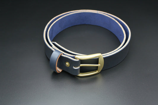 1-1/2" Leather Belt - Navy