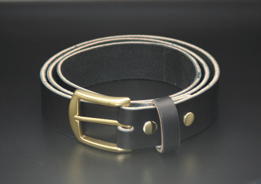 1-1/2" Leather Belt - Black