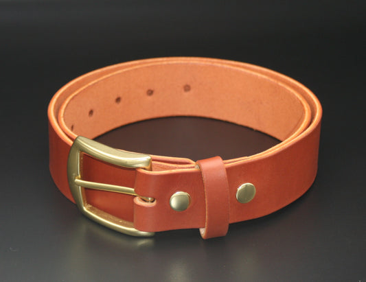 1-1/2" Leather Belt - Chestnut