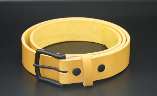 1-1/2" Leather Belt - Mustard