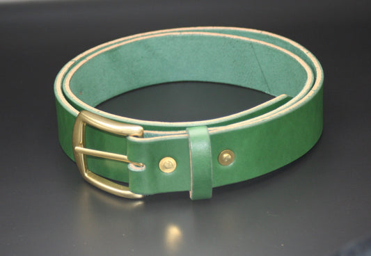 1-1/2" Leather Belt - Green